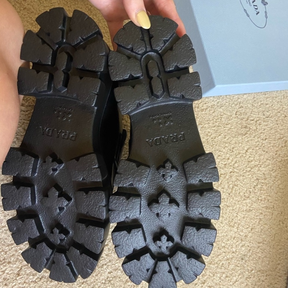 Prada Black Chunky Leather Loafers - Picture 5 of 11